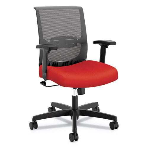 Convergence Mid-back Task Chair, Swivel-tilt, Supports Up To 275 Lb, 16.5" To 21" Seat Height, Red Seat, Black Back-base