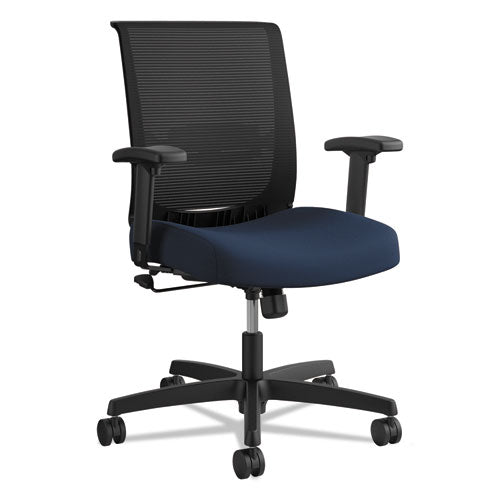 Convergence Mid-back Task Chair, Swivel-tilt, Supports Up To 275 Lb, 16.5" To 21" Seat Height, Navy Seat, Black Back-base