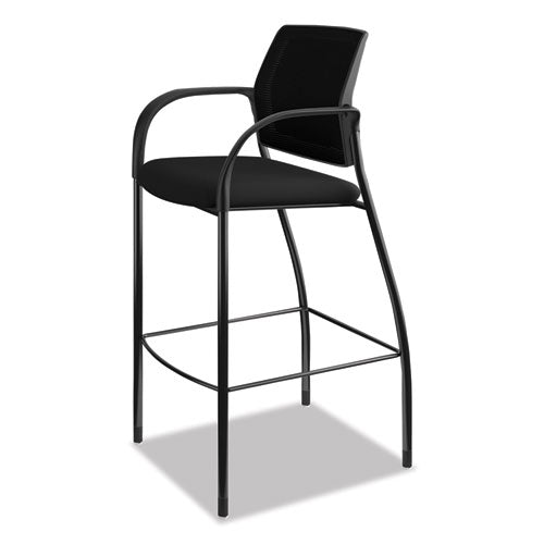 Ignition 2.0 Ilira-stretch Mesh Back Cafe Height Stool, Supports Up To 300 Lb, 31" Seat Height, Black