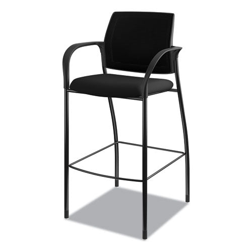 Ignition 2.0 Ilira-stretch Mesh Back Cafe Height Stool, Supports Up To 300 Lb, 31" Seat Height, Black