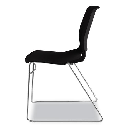 Motivate High-density Stacking Chair, Supports Up To 300 Lb, Onyx Seat, Black Back, Chrome Base, 4-carton