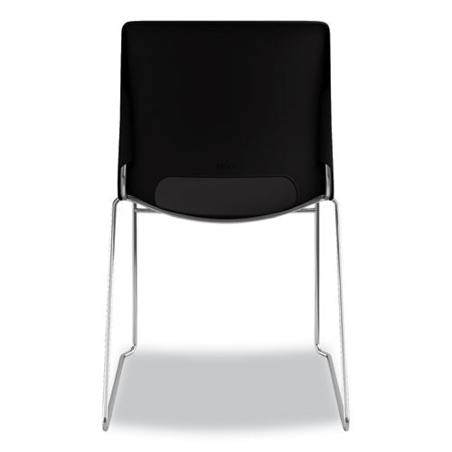 Motivate High-density Stacking Chair, Supports Up To 300 Lb, Onyx Seat, Black Back, Chrome Base, 4-carton