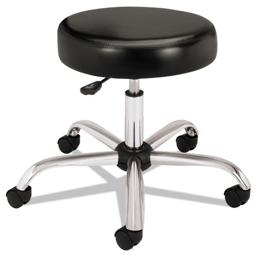 Adjustable Task-lab Stool, Backless, Supports Up To 250 Lb, 17.25" To 22" Seat Height, Black Seat, Steel Base