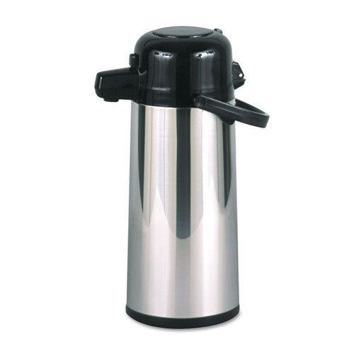 Commercial Grade 2.2l Airpot, W-push-button Pump, Stainless Steel-black