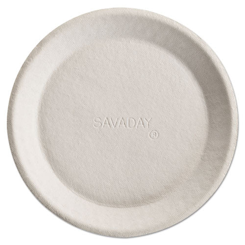 Savaday Molded Fiber Plates, 10", Cream, 500-carton