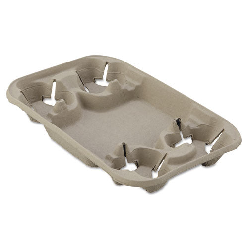 Strongholder Molded Fiber Cup-food Tray, 8 Oz To 22 Oz, Four Cups, Beige, 250-carton