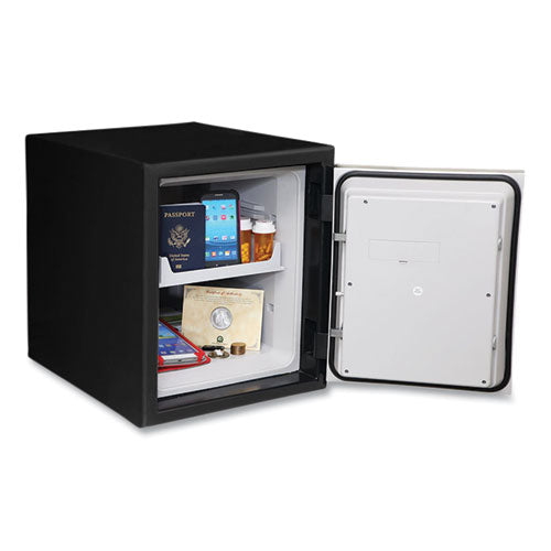 Digital Security Steel Fire And Waterproof Safe With Keypad And Key Lock, 14.6 X 20.2 X 17.7, 0.9 Cu Ft, Black