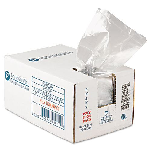 Food Bags, 16 Oz, 0.68 Mil, 4" X 8", Clear, 1,000-carton
