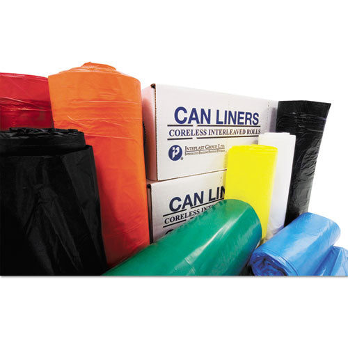 High-density Interleaved Commercial Can Liners, 30 Gal, 0.39 Mil, 30" X 37", Black, 500-carton
