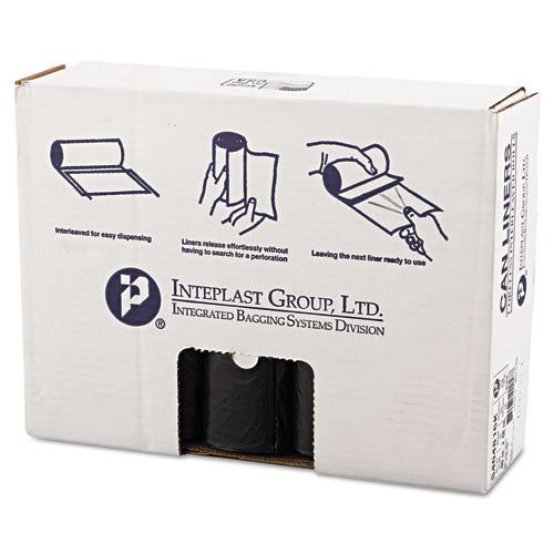 High-density Interleaved Commercial Can Liners, 45 Gal, 16 Microns, 40" X 48", Black, 250-carton