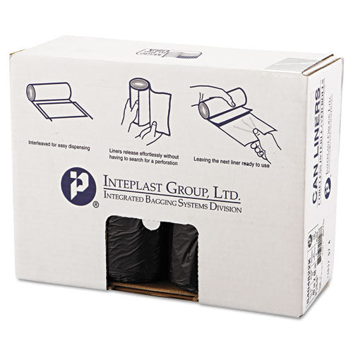 High-density Interleaved Commercial Can Liners, 45 Gal, 22 Microns, 40" X 48", Black, 150-carton
