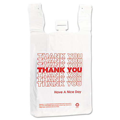 Hdpe T-shirt Bags, 14 Microns, 12" X 23", White, 500-carton