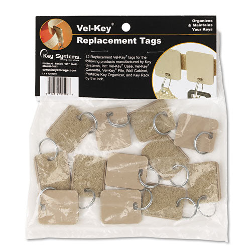 Extra Blank Hook And Loop Tags, Security-backed, 1 1-8 X 1, Beige, 12-pack