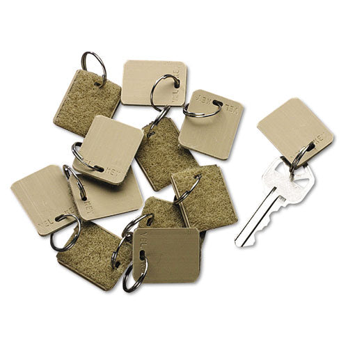 Extra Blank Hook And Loop Tags, Security-backed, 1 1-8 X 1, Beige, 12-pack