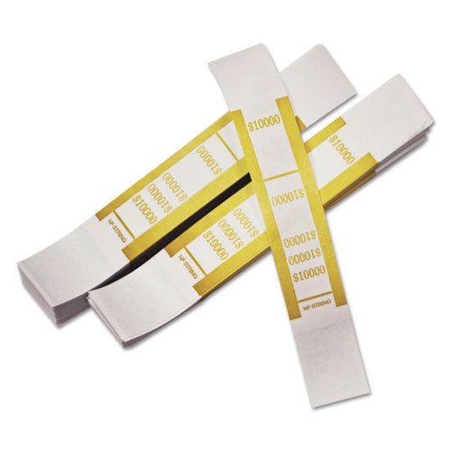 Self-adhesive Currency Straps, Mustard, $10,000 In $100 Bills, 1000 Bands-pack