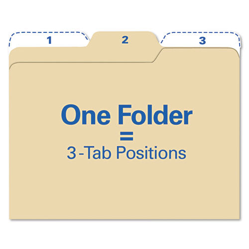 All Tab File Folders, 1-3-cut Tabs: Assorted, Letter Size, Manila, 80-pack