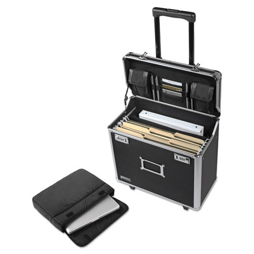 Locking Mobile Rolling Business Case, 10 X 16 X 15, Black
