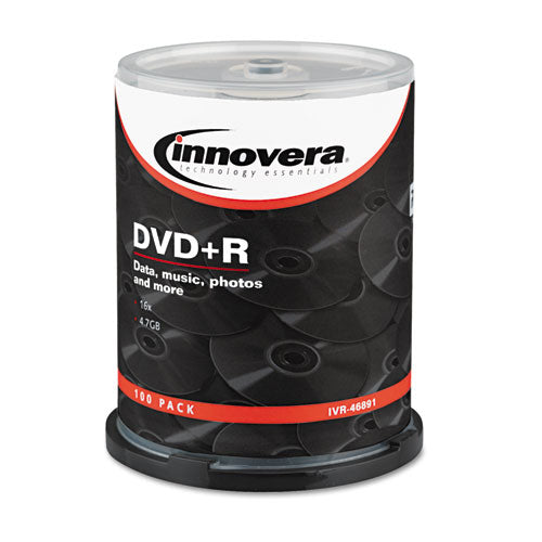 Dvd+r Discs, 4.7gb, 16x, Spindle, Silver, 100-pack