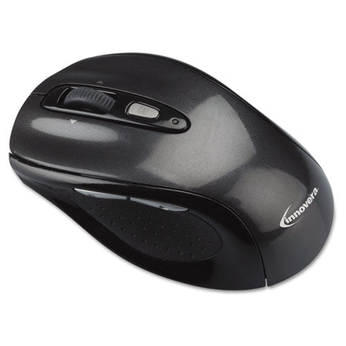 Wireless Optical Mouse With Micro Usb, 2.4 Ghz Frequency-32 Ft Wireless Range, Gray-black