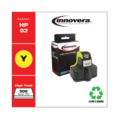 Remanufactured Yellow Ink, Replacement For Hp 02 (c8773wn), 500 Page-yield