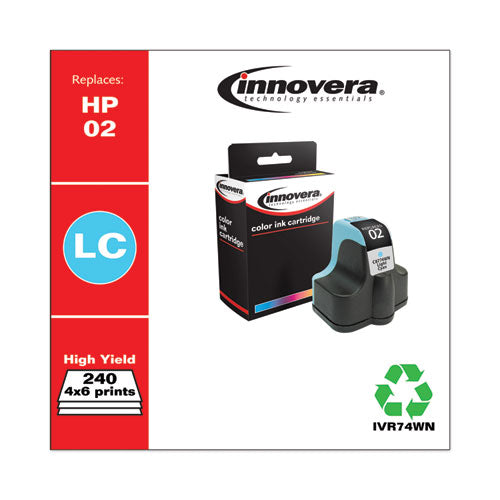 Remanufactured Light Cyan Ink, Replacement For Hp 02 (c8774wn), 240 Page-yield