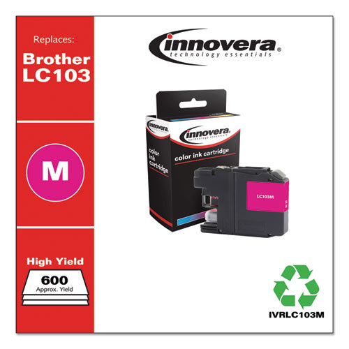 Remanufactured Magenta High-yield Ink, Replacement For Brother Lc103m, 600 Page-yield