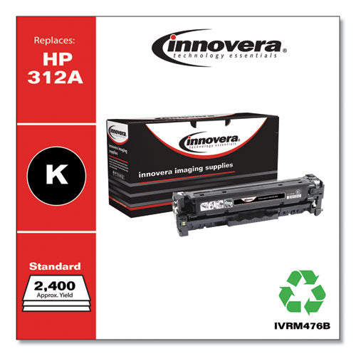 Remanufactured Black Toner, Replacement For Hp 312a (cf380a), 2,400 Page-yield