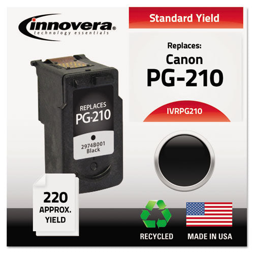 Remanufactured Black Ink, Replacement For Canon Pg-210 (2974b001), 220 Page-yield