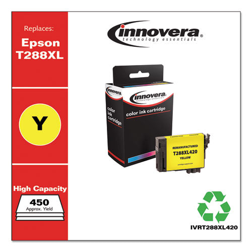 Remanufactured Yellow High-yield Ink, Replacement For Epson T288xl (t288xl420), 450 Page-yield
