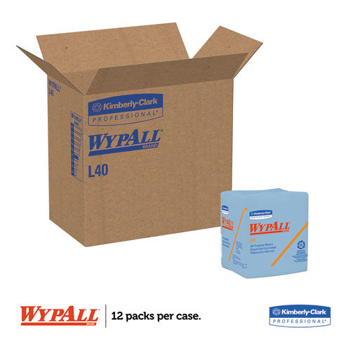 L40 Wiper, 1-4 Fold, Blue, 12.5 X 12, 56-box, 12 Boxes-carton