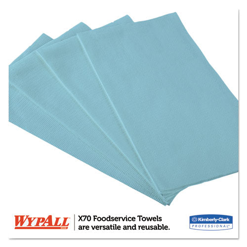 X70 Foodservice Towels, 1-4 Fold, 12 1-2 X 23 1-2, Blue, 300-carton