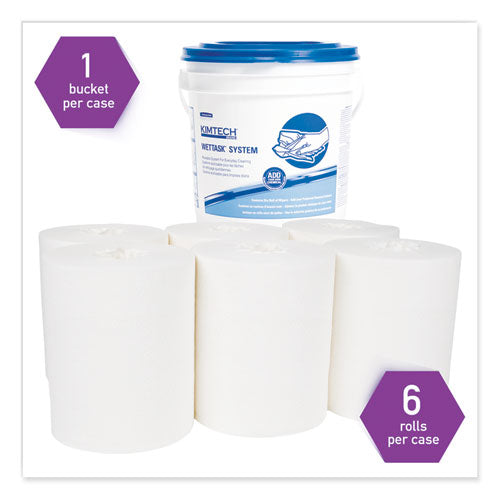 Wipers For Wettask System, Bleach, Disinfectants And Sanitizers, 12 X 12.5, 95-roll, 6 Rolls And 1 Bucket-carton
