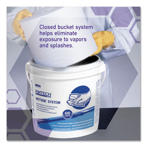 Wipers For Wettask System, Bleach, Disinfectants And Sanitizers, 6 X 12, 140-roll, 6 Rolls And 1 Bucket-carton