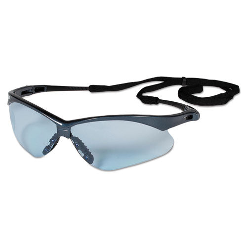 V30 Nemesis Safety Glasses, Blue Frame, Light Blue Uncoated Lens, 12-box