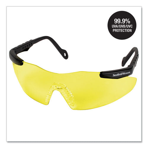 Magnum 3g Safety Eyewear, Black Frame, Yellow-amber Lens, 12-box