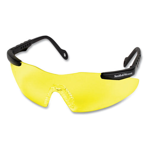Magnum 3g Safety Eyewear, Black Frame, Yellow-amber Lens, 12-box