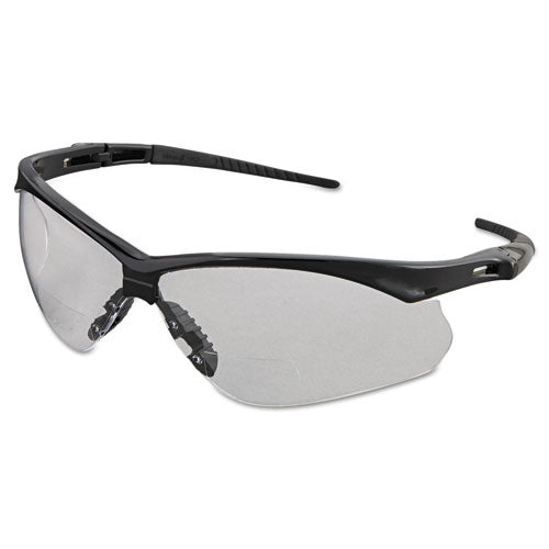 V60 Nemesis Rx Reader Safety Glasses, Black Frame, Smoke Lens, +2.5 Diopter Strength, 6-box