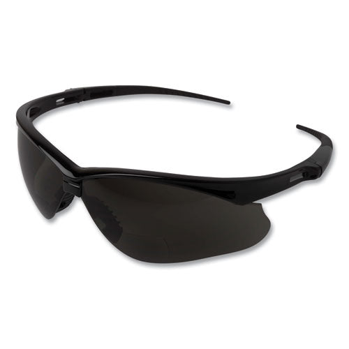 V60 Nemesis Rx Reader Safety Glasses, Black Frame, Smoke Lens, +2.5 Diopter Strength, 12-carton
