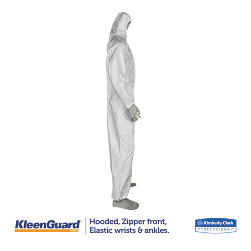 A35 Liquid And Particle Protection Coveralls, Hooded, X-large, White, 25-carton
