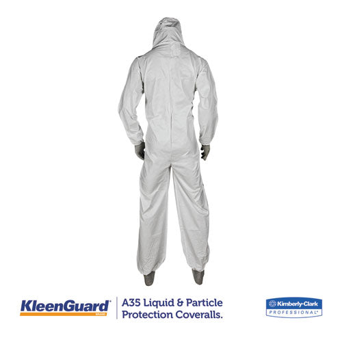 A35 Liquid And Particle Protection Coveralls, Hooded, X-large, White, 25-carton