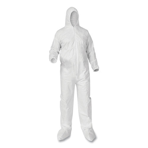 A35 Liquid And Particle Protection Coveralls, Hooded-booted, White, 3x-large, 25-carton