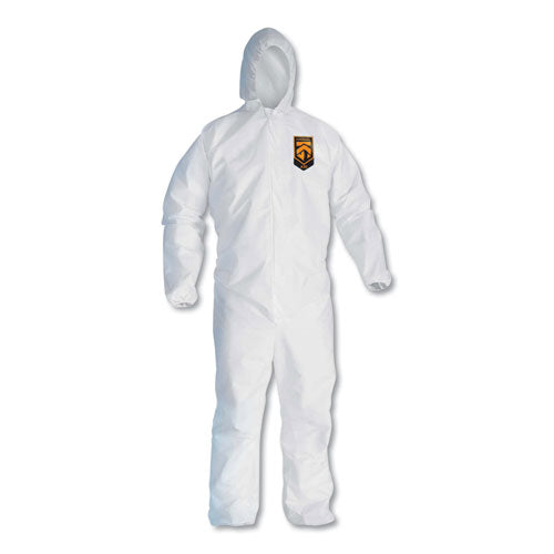 A30 Elastic Back And Cuff Hooded Coveralls, Medium, White, 25-carton