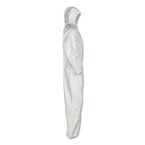 A30 Elastic Back And Cuff Hooded Coveralls, Medium, White, 25-carton