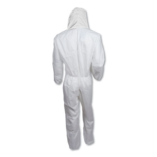 A30 Elastic-back And Cuff Hooded Coveralls, White, 2x-large, 25-carton