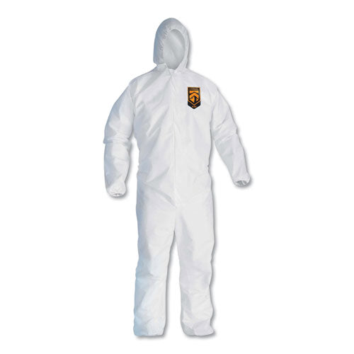 A30 Elastic-back And Cuff Hooded Coveralls, White, 2x-large, 25-carton