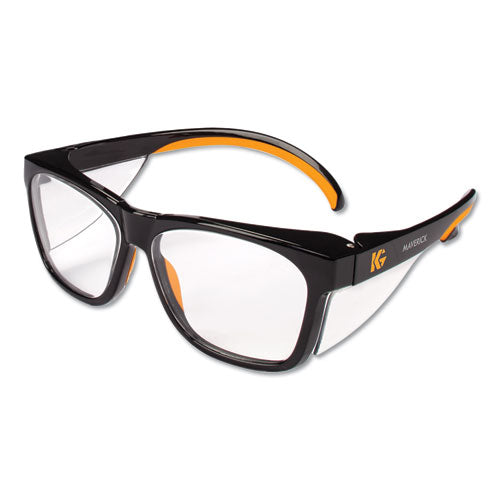 Maverick Safety Glasses, Black-orange, Polycarbonate Frame