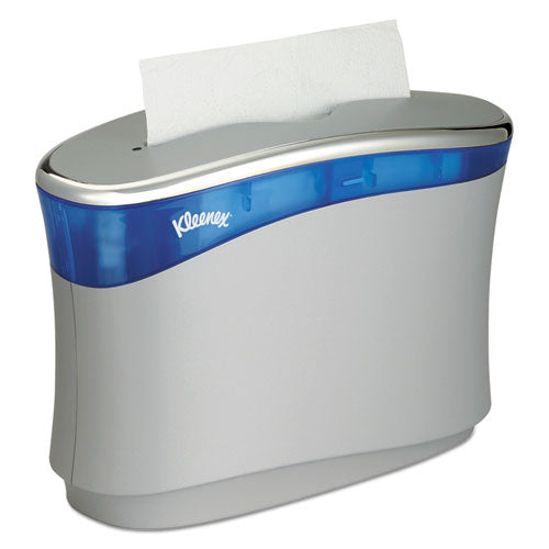 Reveal Countertop Folded Towel Dispenser, 13.3 X 5.2 X 9, Soft Gray-translucent Blue