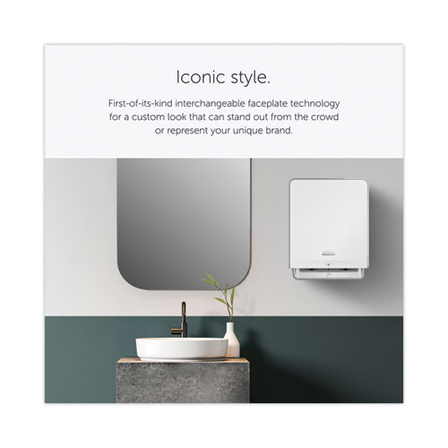 Icon Automatic Roll Towel Dispenser, 20.12 X 16.37 X 13.5, White Mosaic