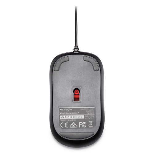 Wired Usb Mouse For Life, Usb 2.0, Left-right Hand Use, Black
