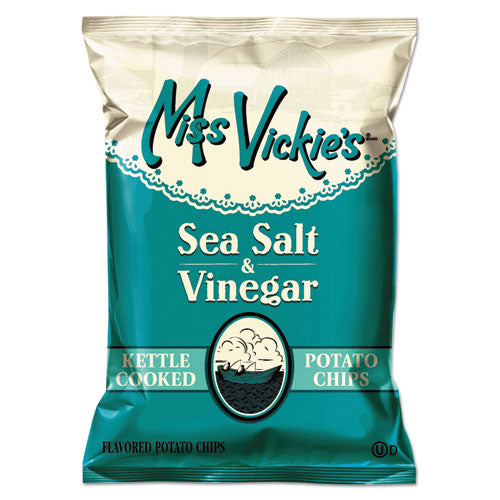 Kettle Cooked Sea Salt And Vinegar Potato Chips, 1.38 Oz Bag, 64-carton